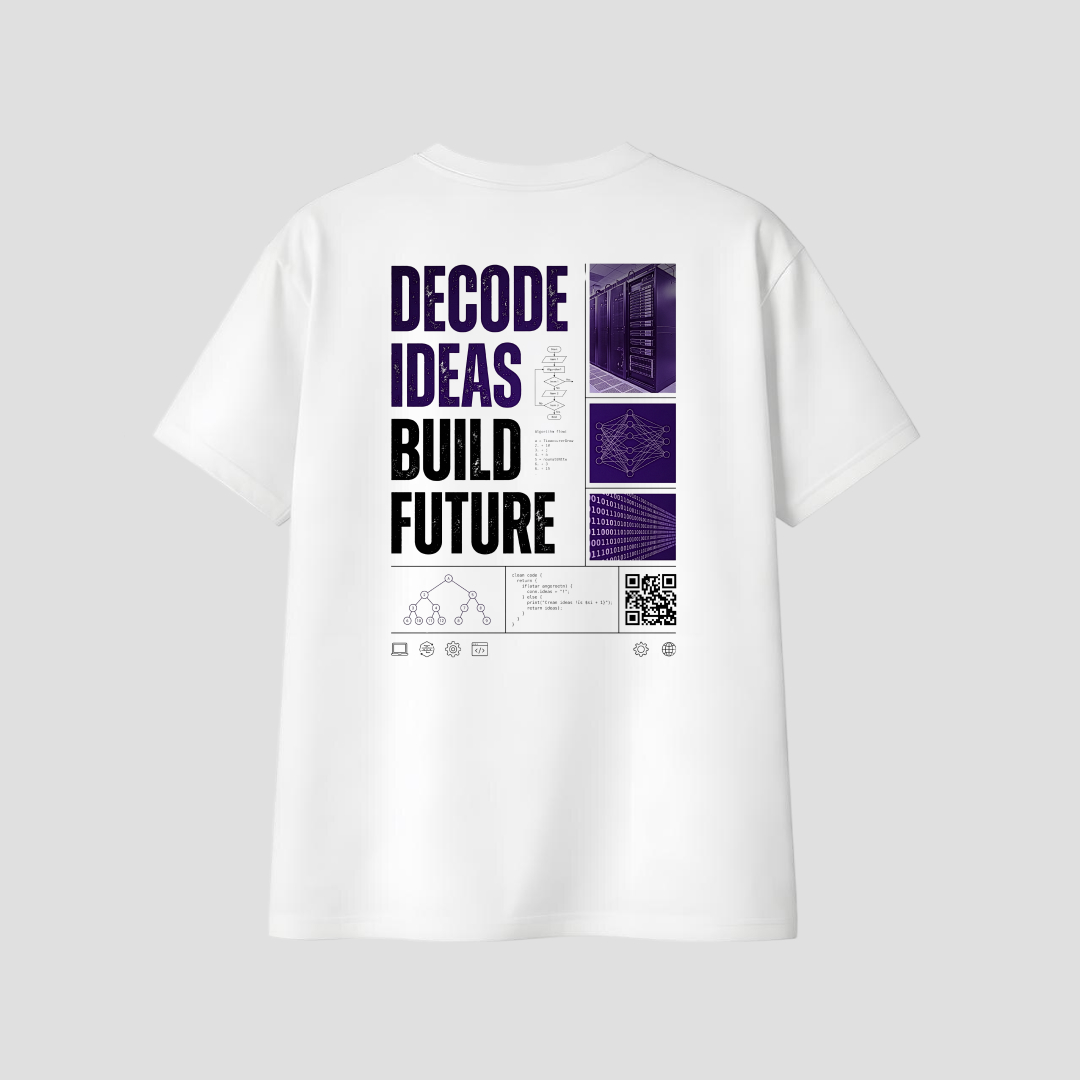 Kaos Distro D-A12 Simple Decode Idea Build Future Premium Cotton Combed Kaos Pria Wanita Unisex
