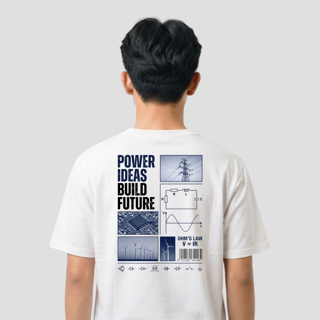 Kaos Distro D-A10 Power Ideas Build Future Premium Cotton Combed Kaos Pria Wanita Unisex — foto 2