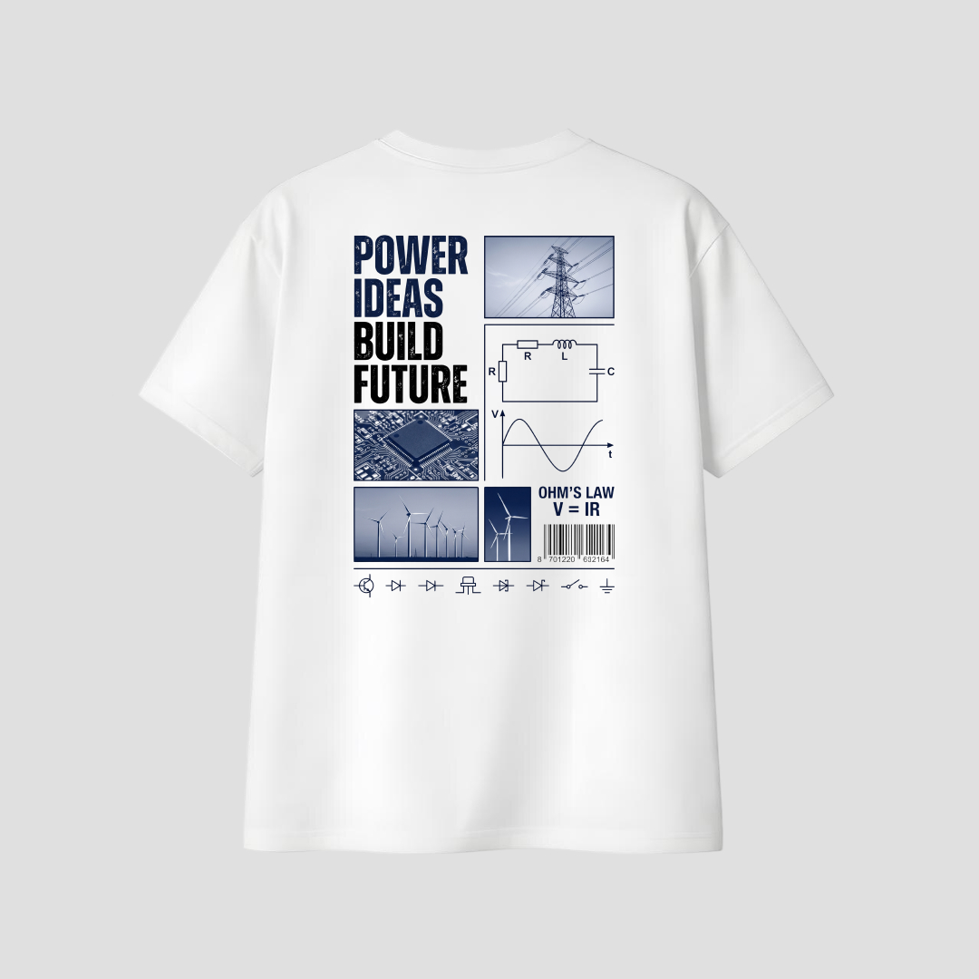 Kaos Distro D-A10 Power Ideas Build Future Premium Cotton Combed Kaos Pria Wanita Unisex
