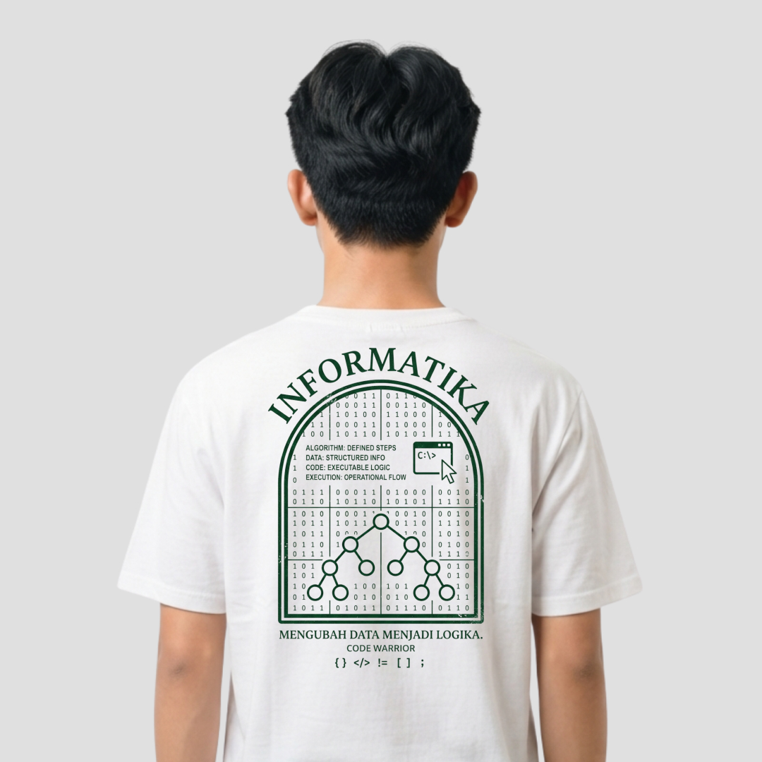 Kaos Distro D-A07 Informatika – Premium Cotton Combed Unisex | Kaos Programmer & Anak IT — foto 2