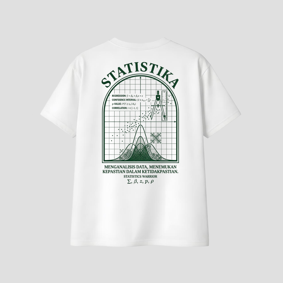 Kaos Distro D-A06 Statistika – Premium Cotton Combed Unisex | Kaos Data Analyst