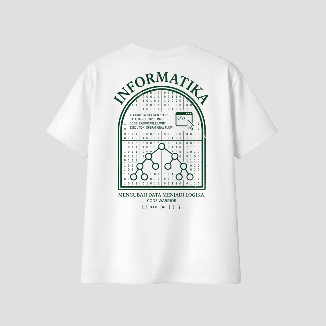 Kaos Distro D-A07 Informatika – Premium Cotton Combed Unisex | Kaos Programmer & Anak IT