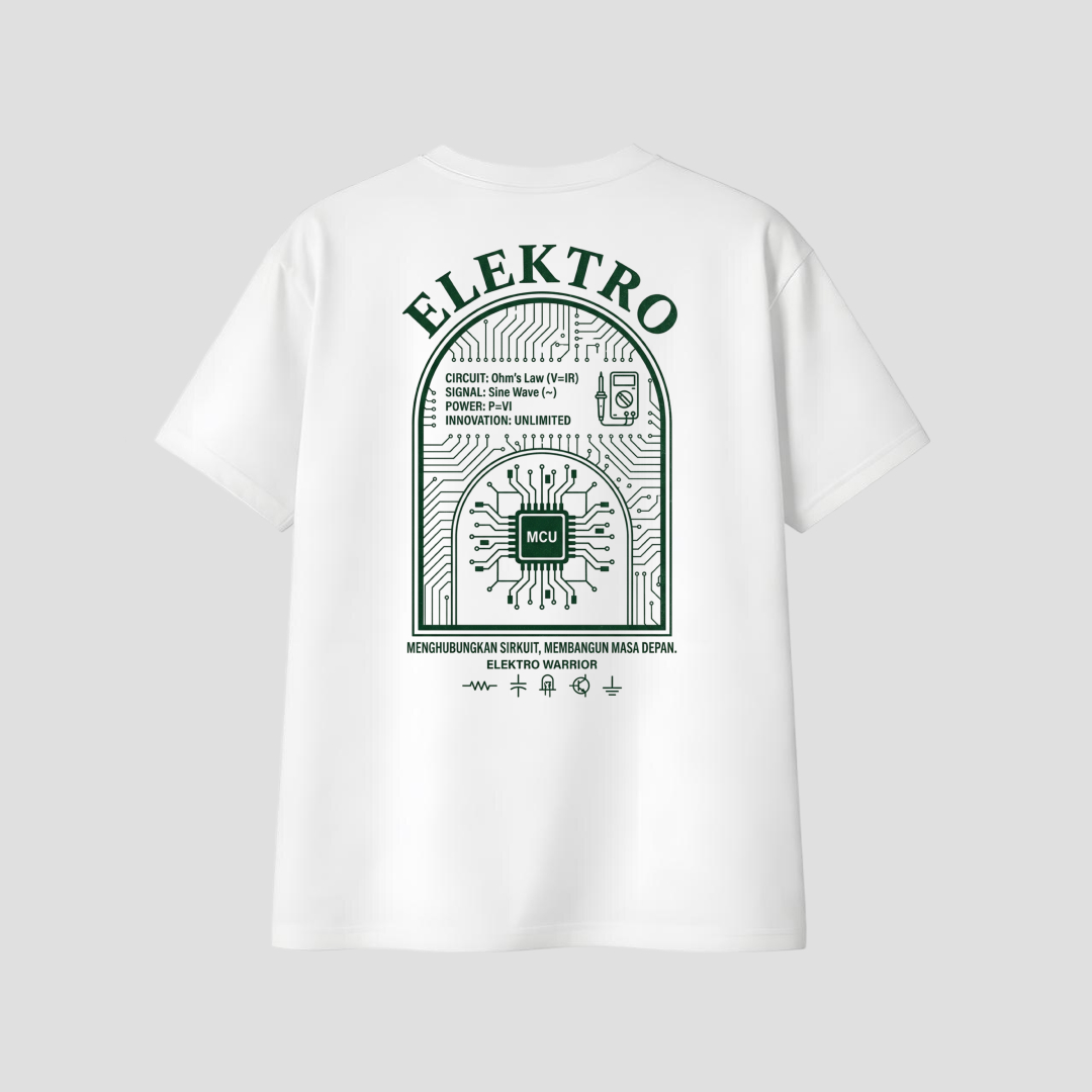 Kaos Distro D-A08 Elektro Unisex – Premium Cotton Combed | Kaos Teknik Elektro